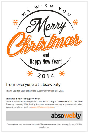 Absowebly Christmas e-card
